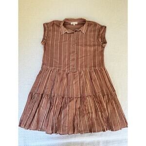 Lou and Grey Orange Gingham Dress by Loft